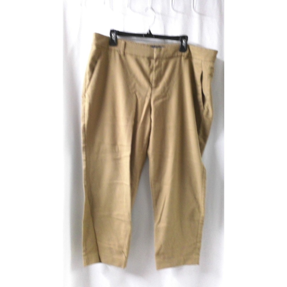 Old Navy Womens Khaki‎ Chino Pants Tan Tapered Leg Stretch Trousers 16